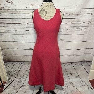 J. Jill Bias Cut Linen Dress with Fringe Hem Size 2 Red